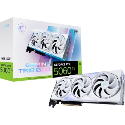 Відеокарта MSI GeForce RTX 5060 Ti 16GB GAMING TRIO OC WHITE (G506T-16GTCW)