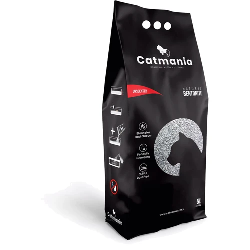 Наповнювач для котячого туалету Catmania натуральний бентонітовий білий 5 л