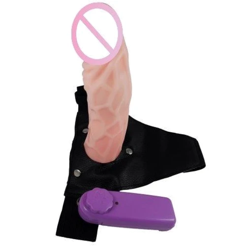 Страпон мужской с вибрацией BOSS - Adrian Hollow Strap-on vibrating, BS4600009