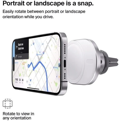 Держатель Belkin Car Holder Wireless Charger BoostCharge Pro Qi2 with MagSafe 15W Gray (WIC008btGR-V2)