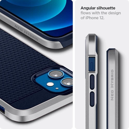 Чехол для iPhone Spigen Neo Hybrid Satin Silver (ACS02259) for iPhone 12 Mini: Материалы поликарбонат и полиуретан