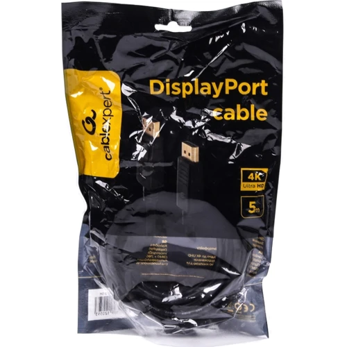 Кабель и переходник Cablexpert DisplayPort - DisplayPort V1.2 (M/M), 5 м, Black (CC-DP2-5M): Тип разьема DisplayPort - DisplayPort