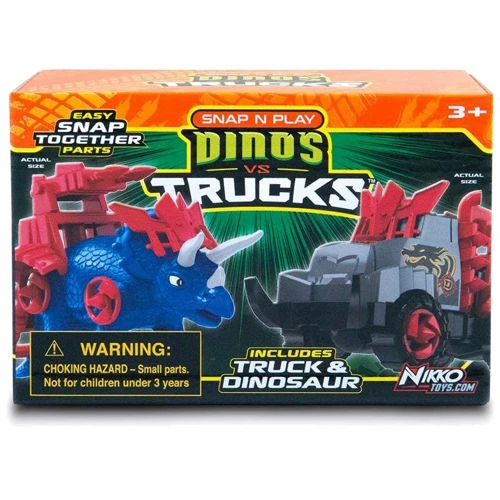 Игровой набор Road Rippers машинка и динозавр Triceratops blue (20073)