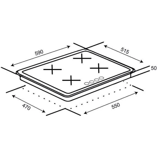 Варочная поверхность Ventolux HG640-MA3 S (X): Размеры для встраивания 55x47 см