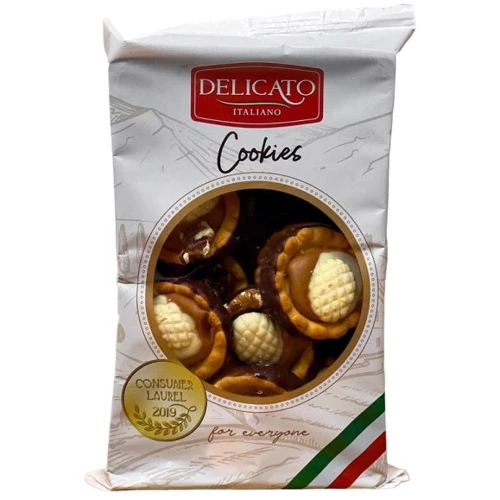 Печиво Delicato Italiano Cookies Аванті з карамеллю та горіхом 200 г (5900591004881)