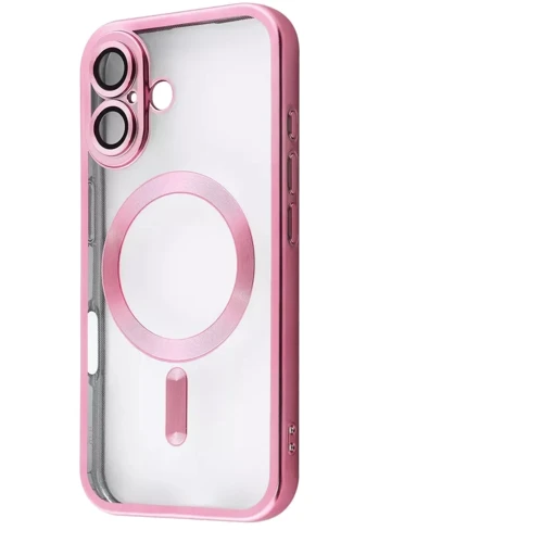 Чехол для iPhone TPU Case Metal Matte Case with Magnetic Ring Pink for iPhone 16 Plus