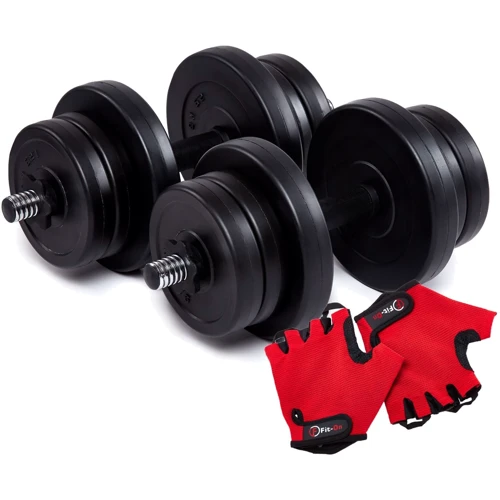 Гантель Iron Body битумные 2x11 кг с перчатками