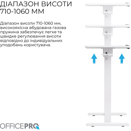 Офісний стіл з регулюванням висоти OfficePro (ODM320W)