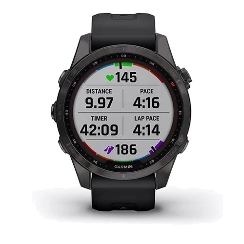 Смарт-часы Garmin Fenix 7S Sapphire Solar Carbon Grey DLC Titanium with Black Band (010-02539-25): Цвет ремешка черный