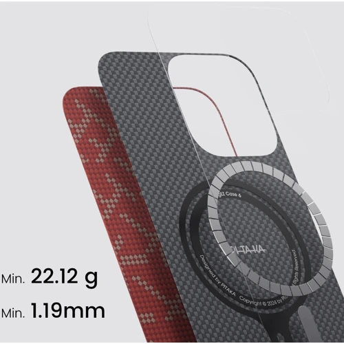 Чехол для iPhone Pitaka Monogram Tactile Woven Case Gold/Red (KI1602PTKP) for iPhone 16 Pro Max: Материалы Арамид