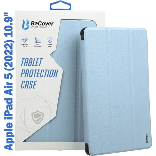 Аксесуар для iPad BeCover Direct Charge Pen з Pencil Mount Light Blue для iPad Air 2020/iPad Air 2022 (708779): Особливості отделение для стилуса, Надежная защита от царапин и загрязнений, Приятен на ощупь, Складывается в по