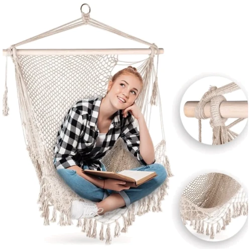 Гамак Outtec Boho Кресло подвесное бежевый (5907766665717) фото 2