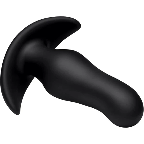 Анальний корок з поштовхами ThumpIt Curved Thumping Anal Plug
