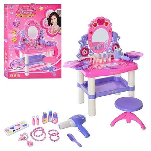 Трюмо LimoToy M 0395 U/R со стульчиком, фен, косметичка, аксессуары