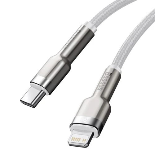 Кабель Baseus Cable USB-C to Lightning Cafule Metal PD 20W 2m White (CATLJK-B02) фото 3