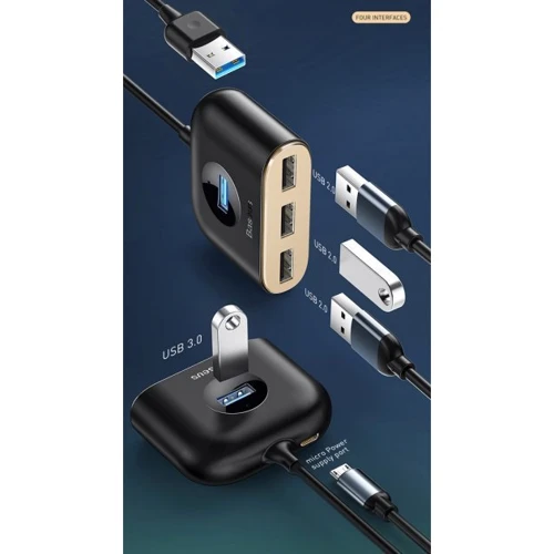 Адаптер Baseus Adapter USB to USB 3.0+3xUSB 2.0 Black (CAHUB-AY01) фото 5