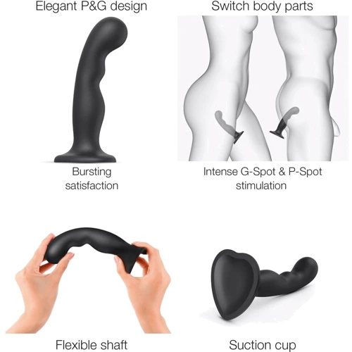 Насадка для страпона Strap-On-Me Dildo Plug P&G Black M