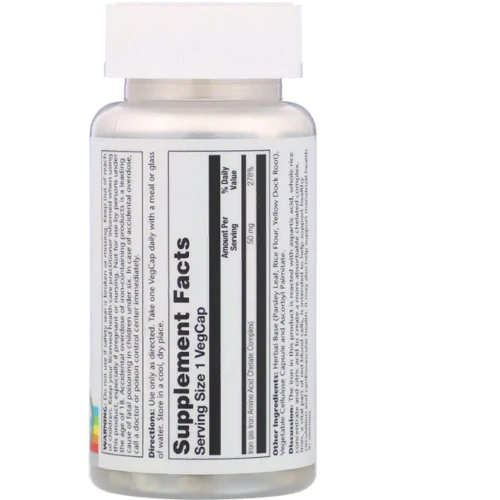 Solaray, Iron, 50 mg, 60 Veggie Caps (SOR-46105) Железо