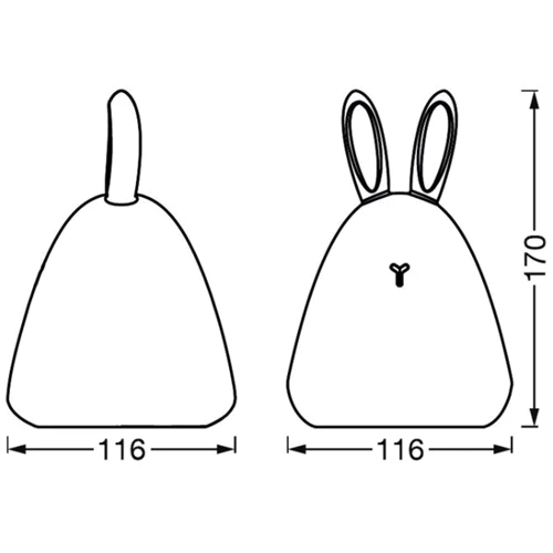 Ночной светильник LEDVANCE NIGHTLUX TOUCH LED 2,5W Rabbit, micro-USB, RGBW: Стиль Детский