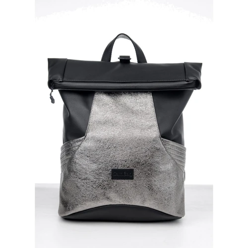 Жіночий рюкзак Sambag RollTop X чорно-сріблястий (24320635)