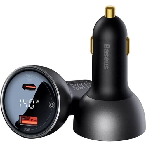 Зарядное устройство Baseus Car Charger USB+USB-C 140W with USB-C Cable Black (CGZX070001): Тип автомобильное