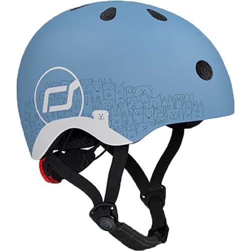 Шолом дитячий Scoot and Ride Світло-синій з ліхтариком 45-51см (SR-210225-STEEL)