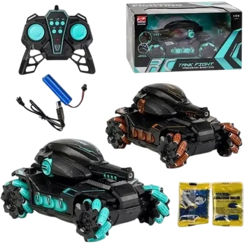 Танк на радиоуправлении: стреляет орбизами, пульт управления и браслет, звук, свет (2 цвета) (HD 3988): Производитель Noname