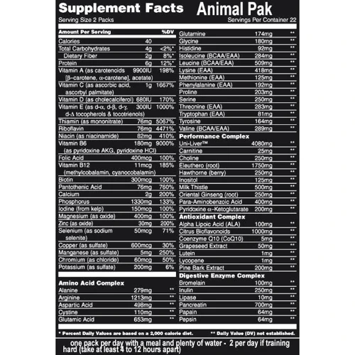 Universal Nutrition Animal Pak Powder 300 g /22 servings/ Green apple: Стать Унисекс