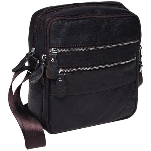 Мужская сумка через плечо Borsa Leather коричневая (K13923-brown)