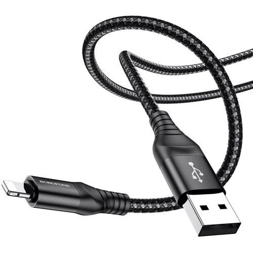 Кабель Borofone USB Cable to Lightning Delightful 1m Black (BX56)