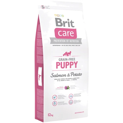 Сухой корм для щенков и молодых собак Brit Care GF Puppy Salmon & Potato с лососем 12 кг (8595602510047)