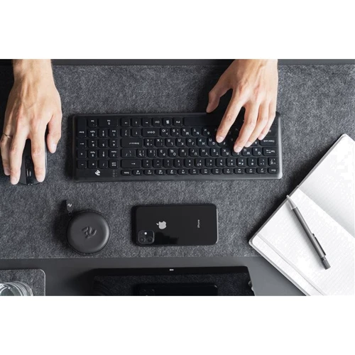 Клавиатура 2E KS230 Slim WL Black (2E-KS230WB): Тип клавиш мембранный
