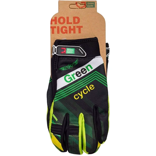 Велоперчатка Green Cycle NC-2389-2014 MTB с закрытыми пальцами S черно-зеленые (CLO-51-15)