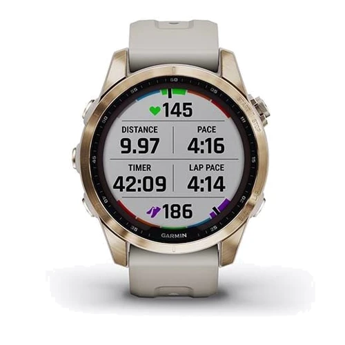Смарт-годинник Garmin Fenix 7S Sapphire Solar Cream Gold Titanium with Light Sand Band (010-02539-21): Колір ремінця пісочний