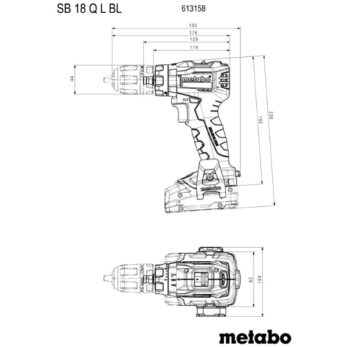 Шуруповерт Metabo BS 18 L BL (613158500): Макс. число оборотов холостого хода 1700 об/мин