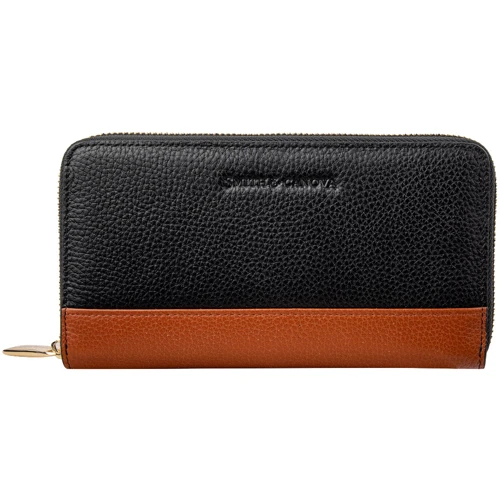 Жіночий гаманець Smith & Canova чорний (FUL-26800-black-tan)
