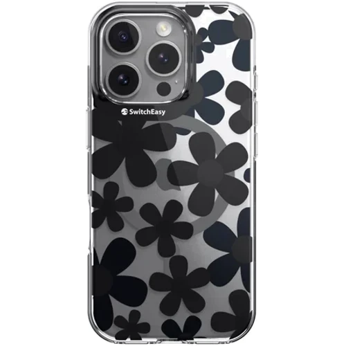Чехол для iPhone Switcheasy Fleur M 3D Patterned Shockproof Case Black (SPH66P269BK24) for iPhone 16 Pro: Цвет черный