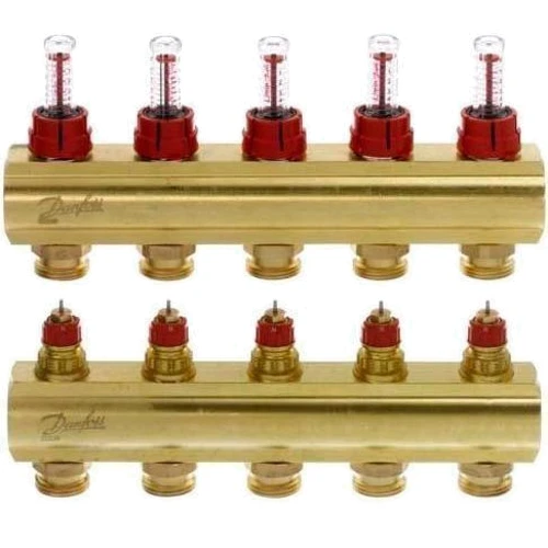 Распределительный коллектор Danfoss FHF-5F с ротаметрами (088U0525)
