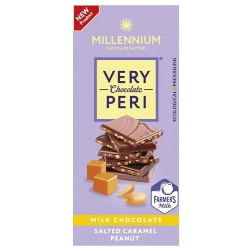Шоколад Millennium Very Peri молочний з арахісом та солоною карамеллю 85 г (4820240032106)