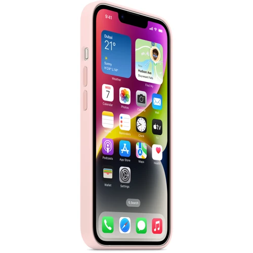 Чехол для iPhone Apple iPhone 14 Silicone Case with MagSafe - Chalk Pink (MW5V3ZE/A): Цвет розовый
