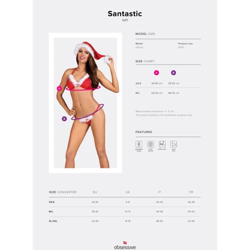 Комплект Obsessive Santastic 3-pcs set S/M