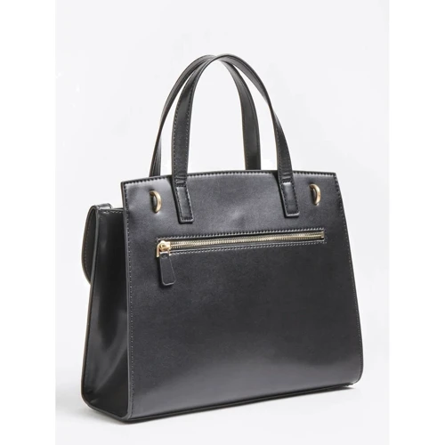 Женская сумка тоут Guess Hensely Satchel черно-белая (HWHS8113060-BML): Пол Женский