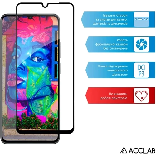 ACCLAB Tempered Glass Full Glue Black for Realme C61 фото 5