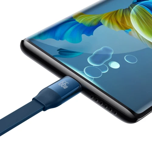 Кабель Baseus USB Cable to Micro USB/Lightning/Type-C Bright Mirror 2 Series Retractable 66W 1.1m Blue (CAMJ010103) фото 5
