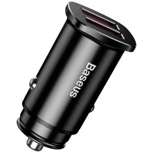 Зарядное устройство Baseus USB Car Charger 2xUSB Square Metal Quick Charger 3.0 30W Black (CCALL-DS01)