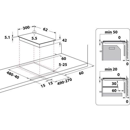 Варочная поверхность WHIRLPOOL WRD 6030 B: Количество конфорок 2