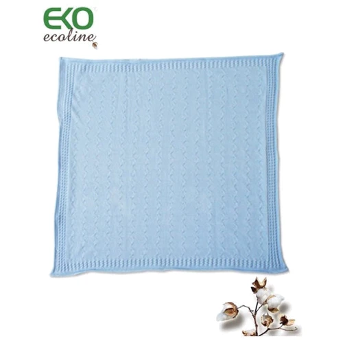 Плед EKO (DW-03) Бавовна блакитний 80x70
