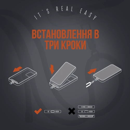 Ремешок для смартфона ArmorStandart Rope Black Tangerine with Dark holder (ARM76094) фото 4