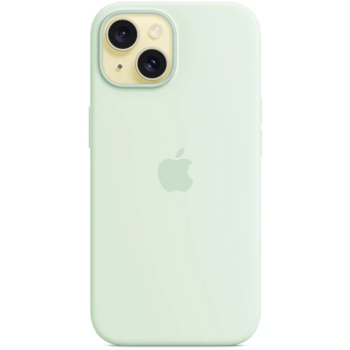 Чохол для iPhone Apple Silicone Case з MagSafe Soft Mint (MWNC3) для iPhone 15: Матеріали Силикон