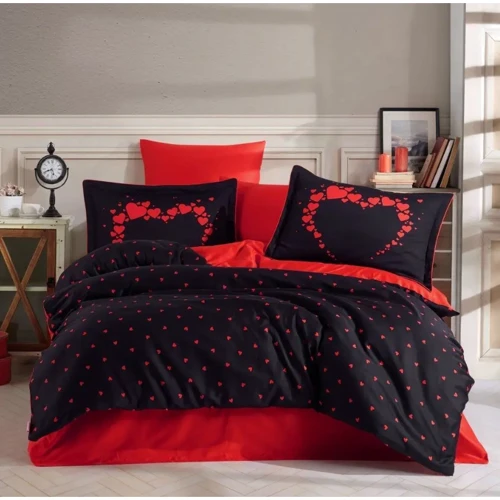 Комплект постільної білизни HOBBY Exclusive Sateen AMORE сатин євро (179493)